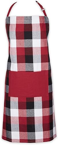 DII Tri-Color Check Collection Kitchen, Delantal de Chef, Rojo Cardenal disponible en Yaxa El Salvador