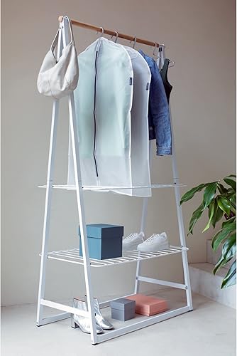 Miniatura 5 de Brabantia Paquete de 2 bolsas protectoras de ropa medianas transparentes para colgar ropa (blanco) para almacenamiento de armario, se adapta a