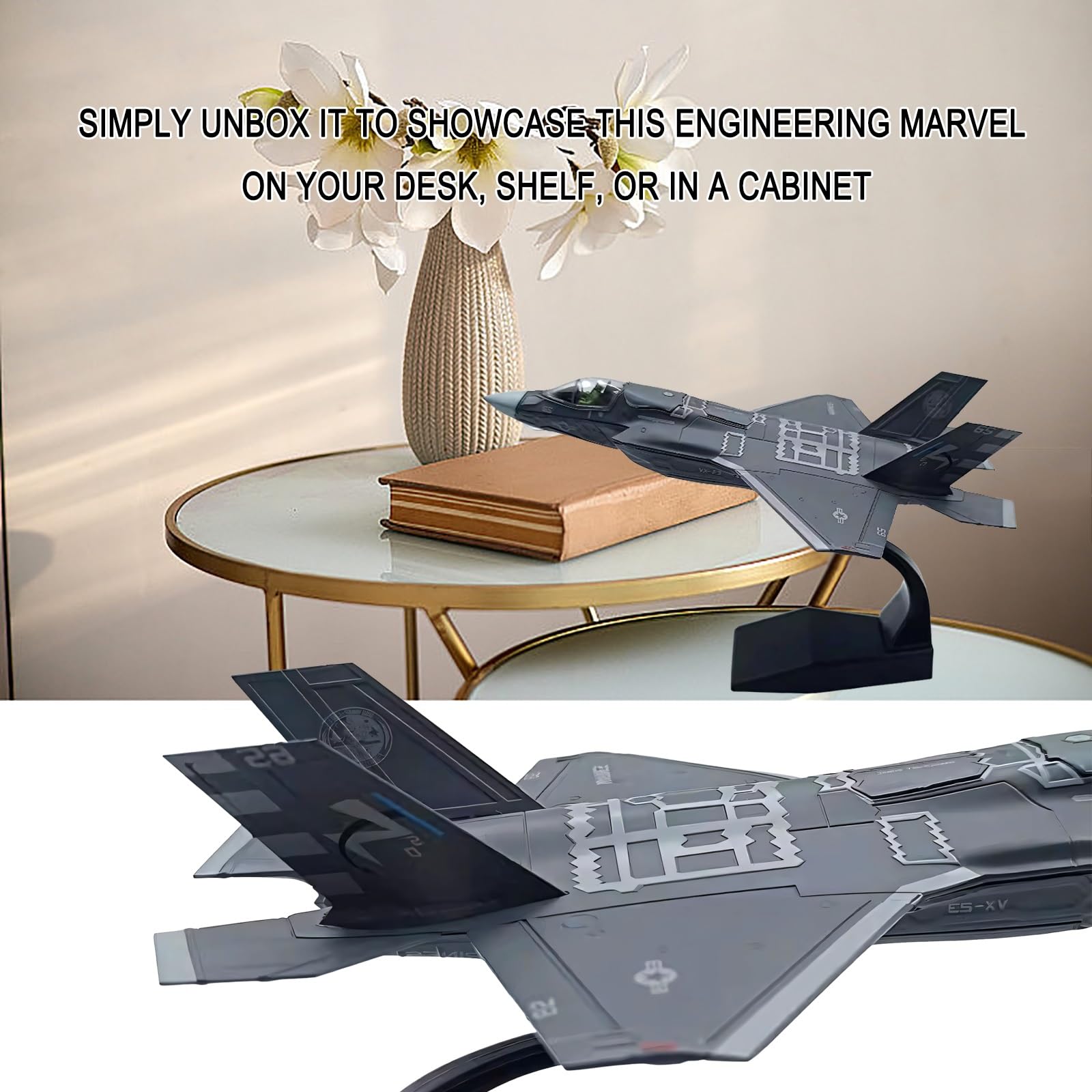 1:72 F-35B Modello visualizzazione statica caccia decollo verticale in metallo pressofuso preassemblato con supporto, dettaglio elevato for collezionisti appassionati aviazione Regalo