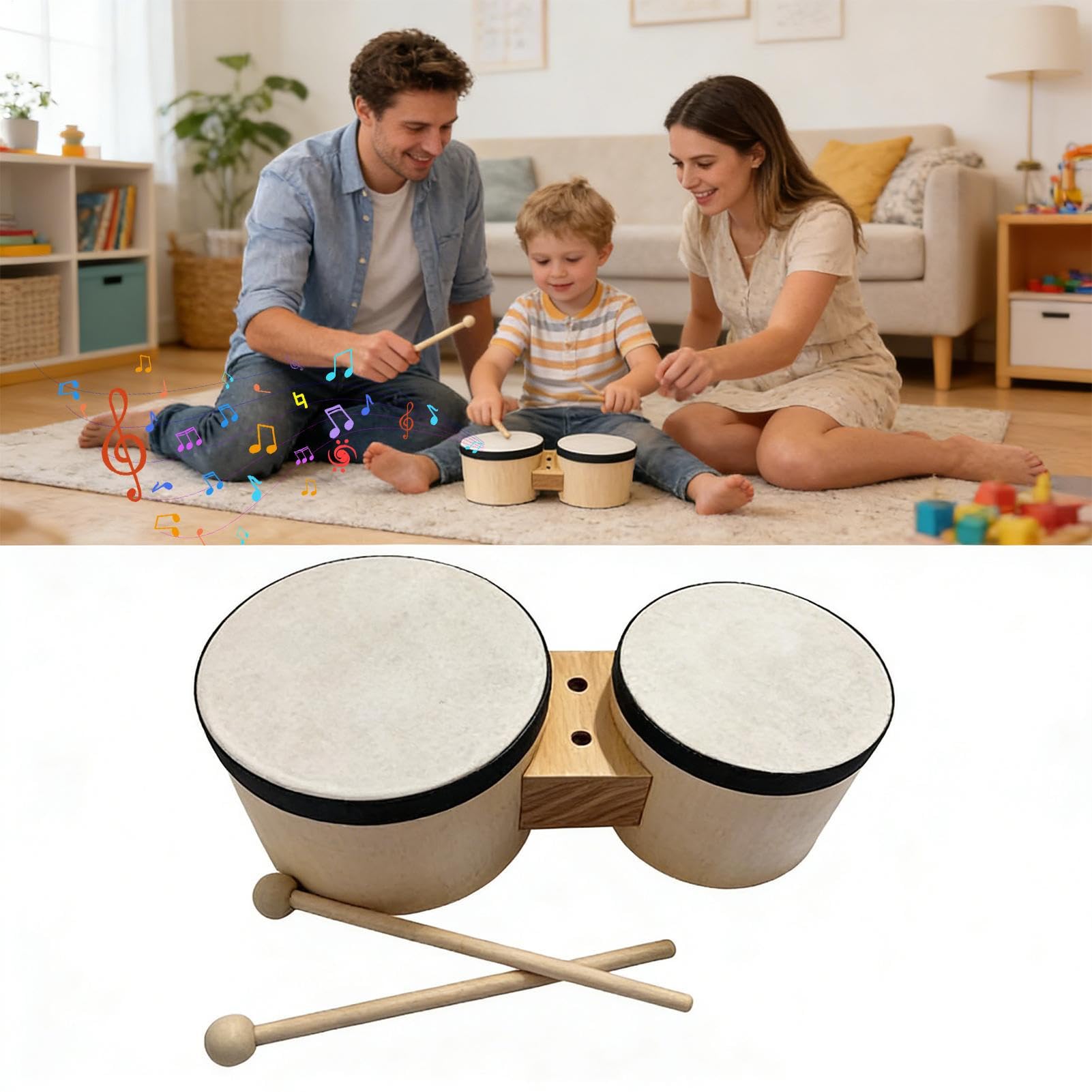 Tamburo musicale per bambini,Strumento Musicale Educativo Realistico - Tamburo Giocattolo per Imparare la Musica,per Bambini e Bambine 2-4 Anni, Principianti, Musica in Soggiorno, Feste e Palco