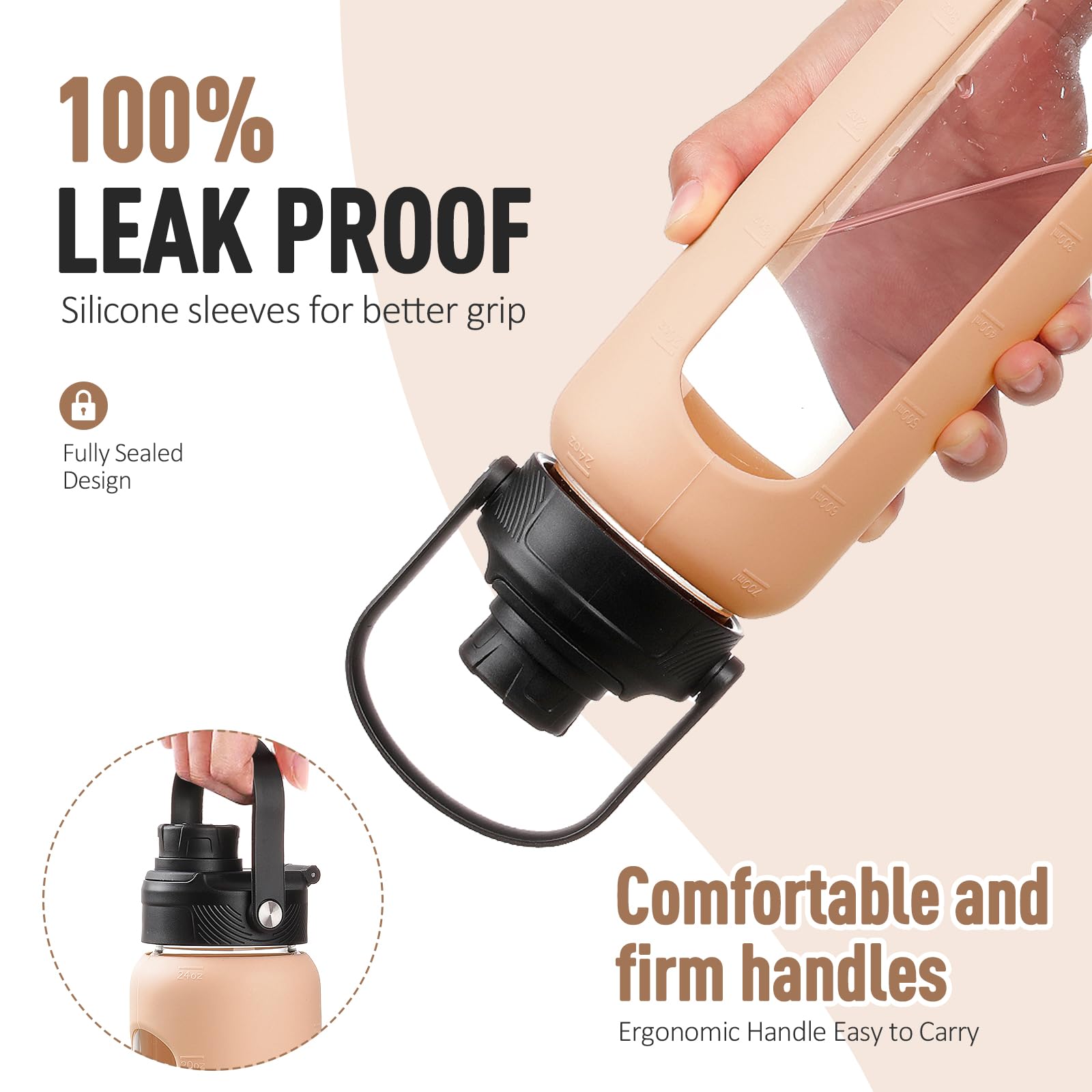 Verre à Eau Pour Personnes âgées – Design Anti-déversement, Double Poignée, Couvercle Avec Paille, 300 Ml, Incassable Et Ergonomique