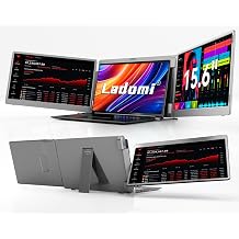 Laptop Screen Extender, 15.6" FHD Laptop Monitor Extender, Triple Portable Monitor for 12"-17.3" Laptops, Plug & Play, 360 Rotation Screen, Compatible with MacOS/Wins/Switch/Surface