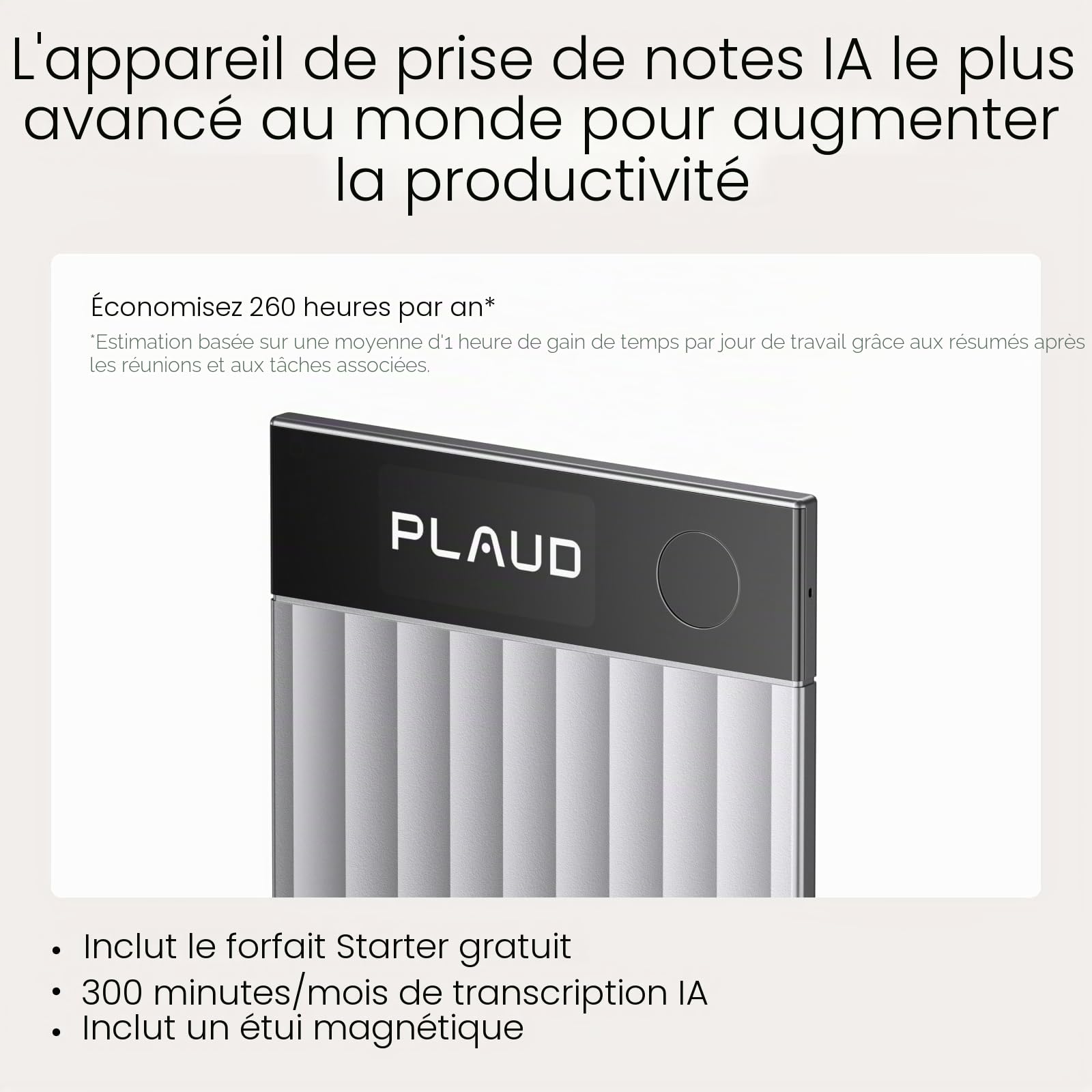 Plaud Note Pro et Housse Magnétique en Bundle (Bleu Foncé), Enregistreurs Vocal IA avec Transcription et Résumé AI Dictaphone Enregistreur Audio pour Cours Réunions