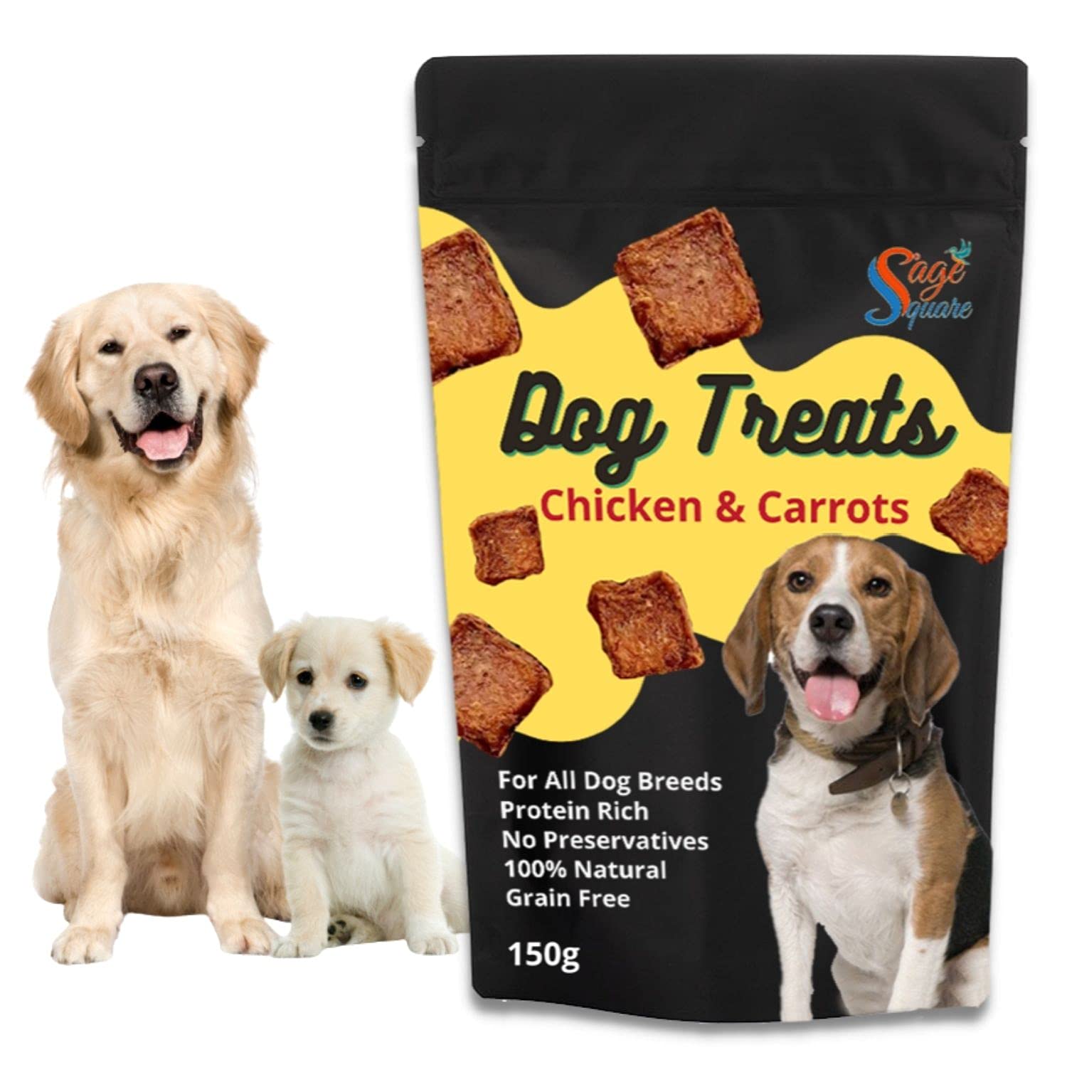 Sage Square Chicken & Carrot Dog Treat, Crunchy Protein Rich Snack 150g (B092VX4C1T) Amazon Price History, Amazon Price Tracker