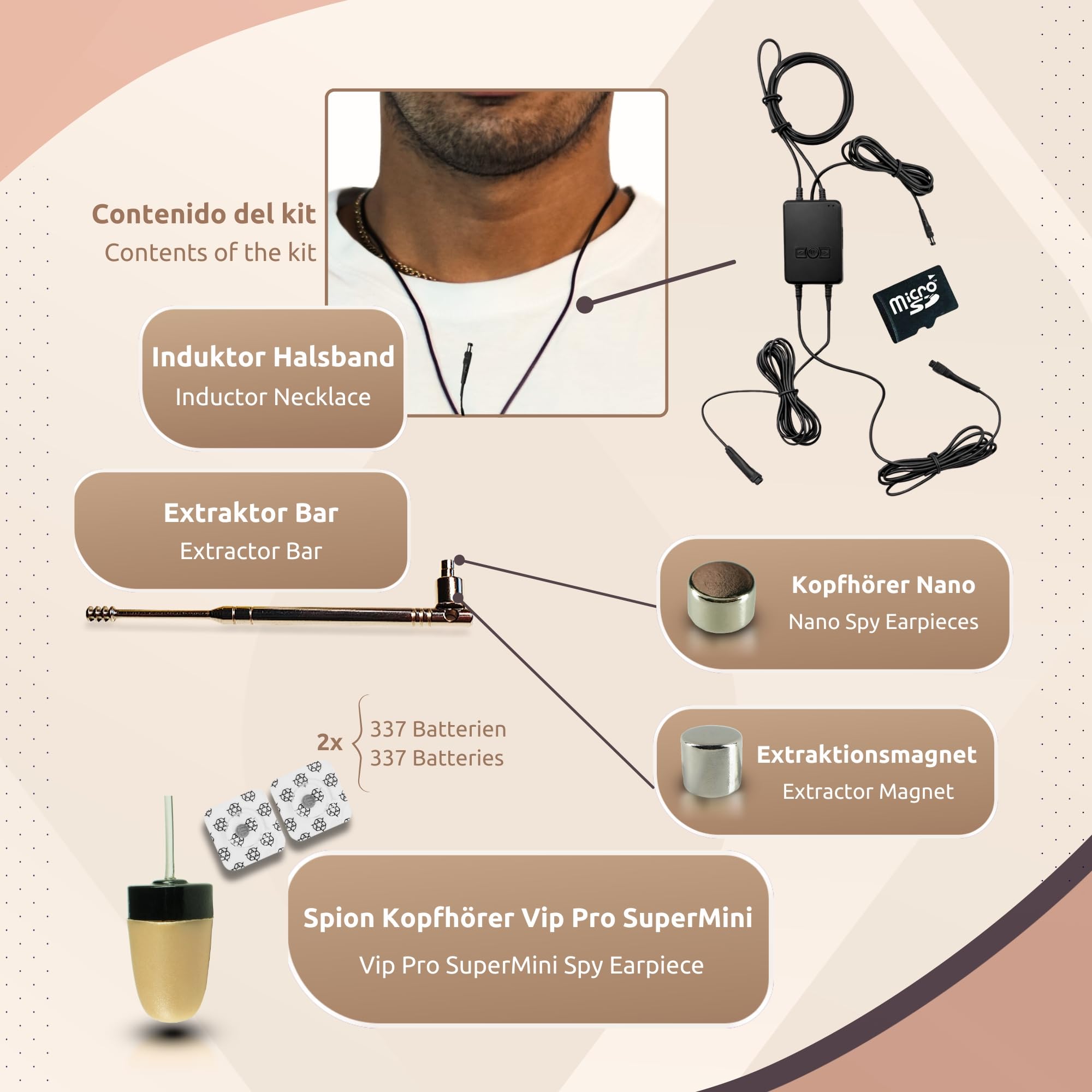 PingaOculto SpionageKopfhörer Bluetooth Unsichtbar mit Mikrofon Mini Kabelloses Ohrhörer In Ear Earpiece Nano V9 VIP Pro Supermini