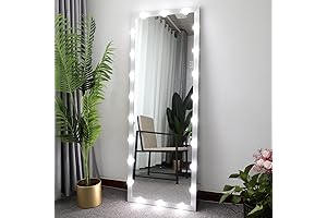 65" Large Floor Vanity Mirror with Lights | Touch Control | Dimming...
