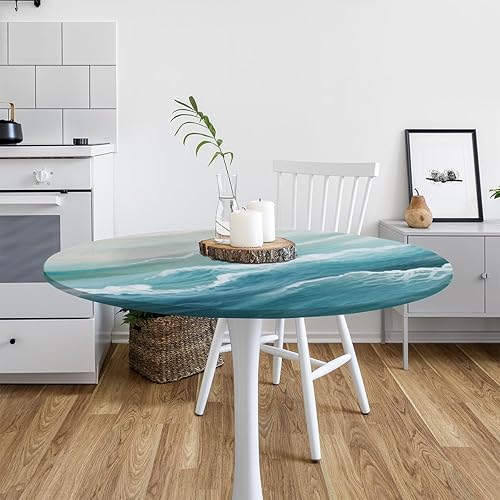 Vista 330 de Cardinal Bird - Mantel redondo ajustable con borde elástico de 36 a 42 pulgadas, mantel redondo elástico, impermeable, lavable, mantel circular