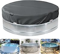 Vista 9 de Cubierta redonda de acero de 5 a 6 pies para piscina, cubiertas impermeables resistentes para piscina, cuerda de alambre y diseño de cabrestante que