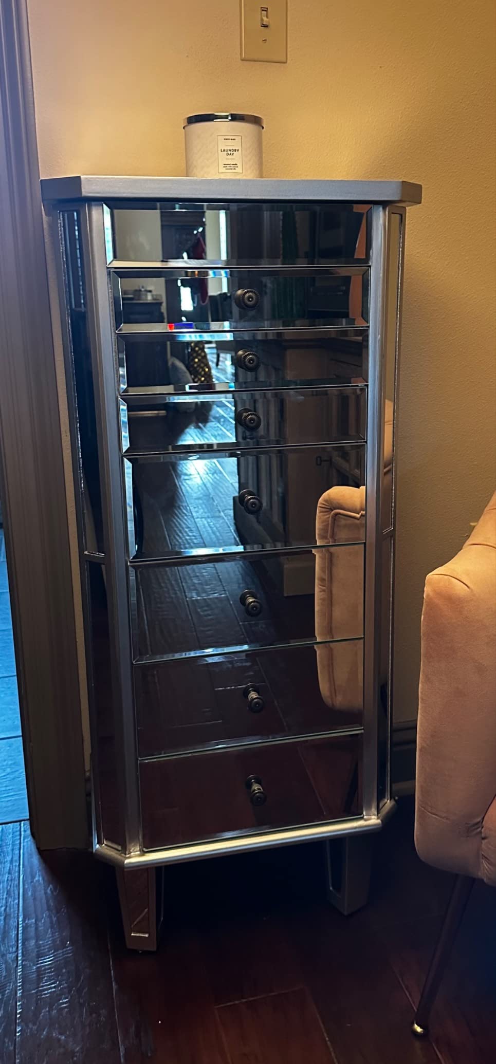 42/mo Finance Powell Jewelry Armoire Wood, Silver Mirrored Buy Now