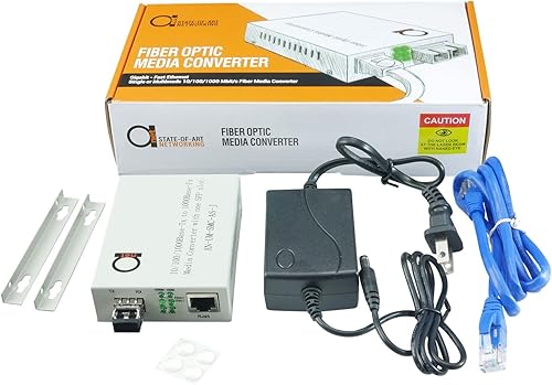 Miniatura 9 de Convertidor de medios de fibra Gigabit LC monomodo - Incluye LC SFP 12.4 mi (12.42 millas) LC - a UTP Cat5e Cat6 101001000 RJ-45 - Sensor automático