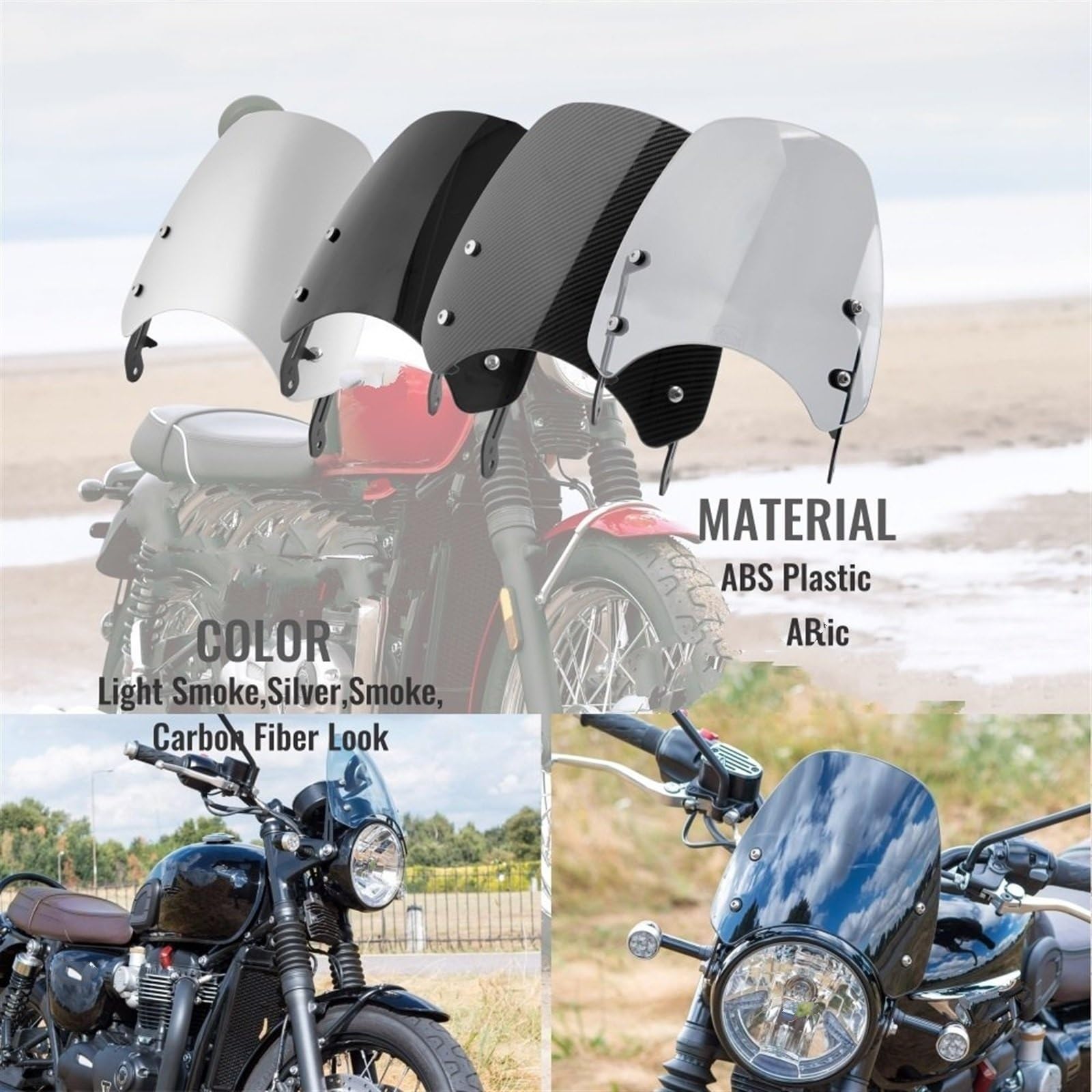 Amazon | ウインドスクリーン 用ボンネビル T120 T 120 2016 2017 2018