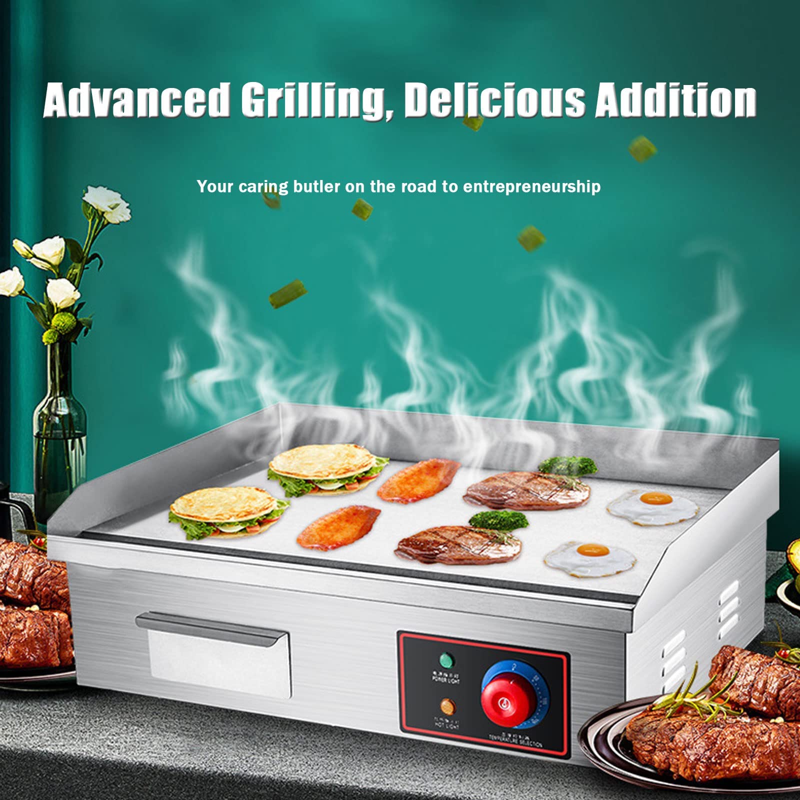Griglia Elettrica Commerciale 73cm | 4400W Acciaio Inox | Piastra Teppanyaki | Doppio Controllo Temperatura - Foto 8