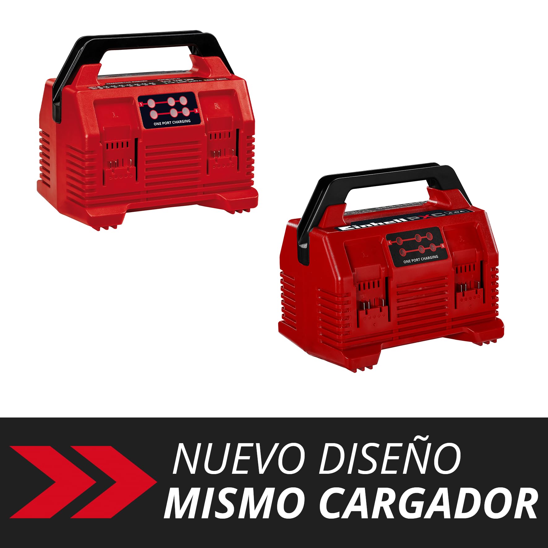 Original Einhell Power X-Quattrocharger 4A Power X-Change (Iones de Li, 18V, Carga simultánea de 2x2baterías, supervisión de batería, gestión de Carga Inteligente, indicador LED de 6 Estado) | 18 V | PXC | Carga paralela de 2 x 2 baterías | Carga rápida 4