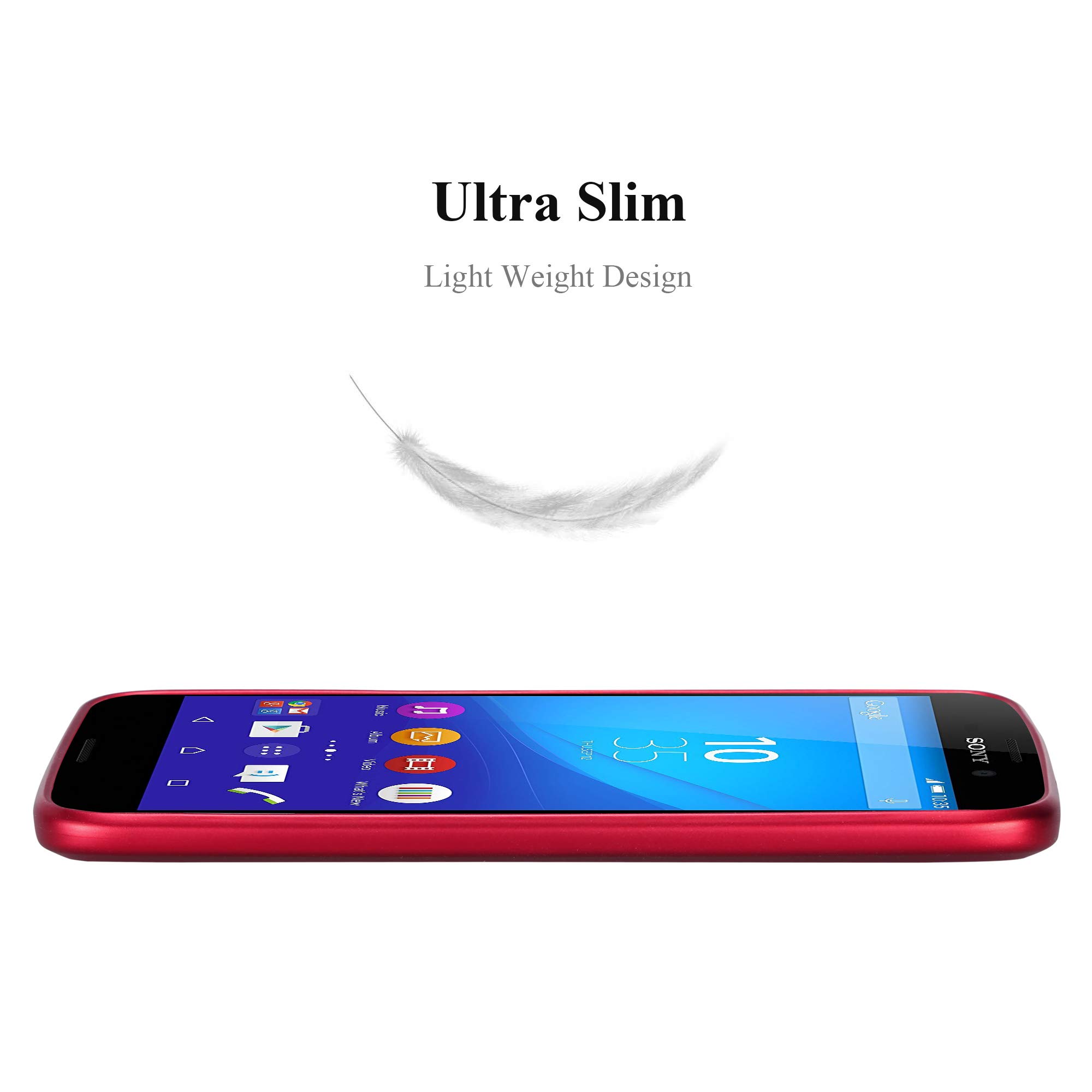 Cadorabo Custodia Morbida In Silicone TPU Per Sony Xperia M4 Aqua – Colore Rosso Frost, Sottile E Antiurto