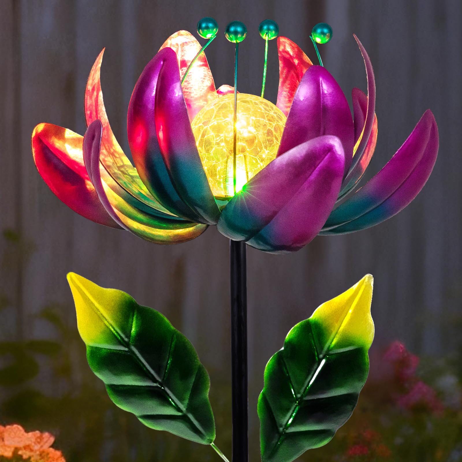 SUCUY Outdoor Garden Decor Solar Spinner Lights