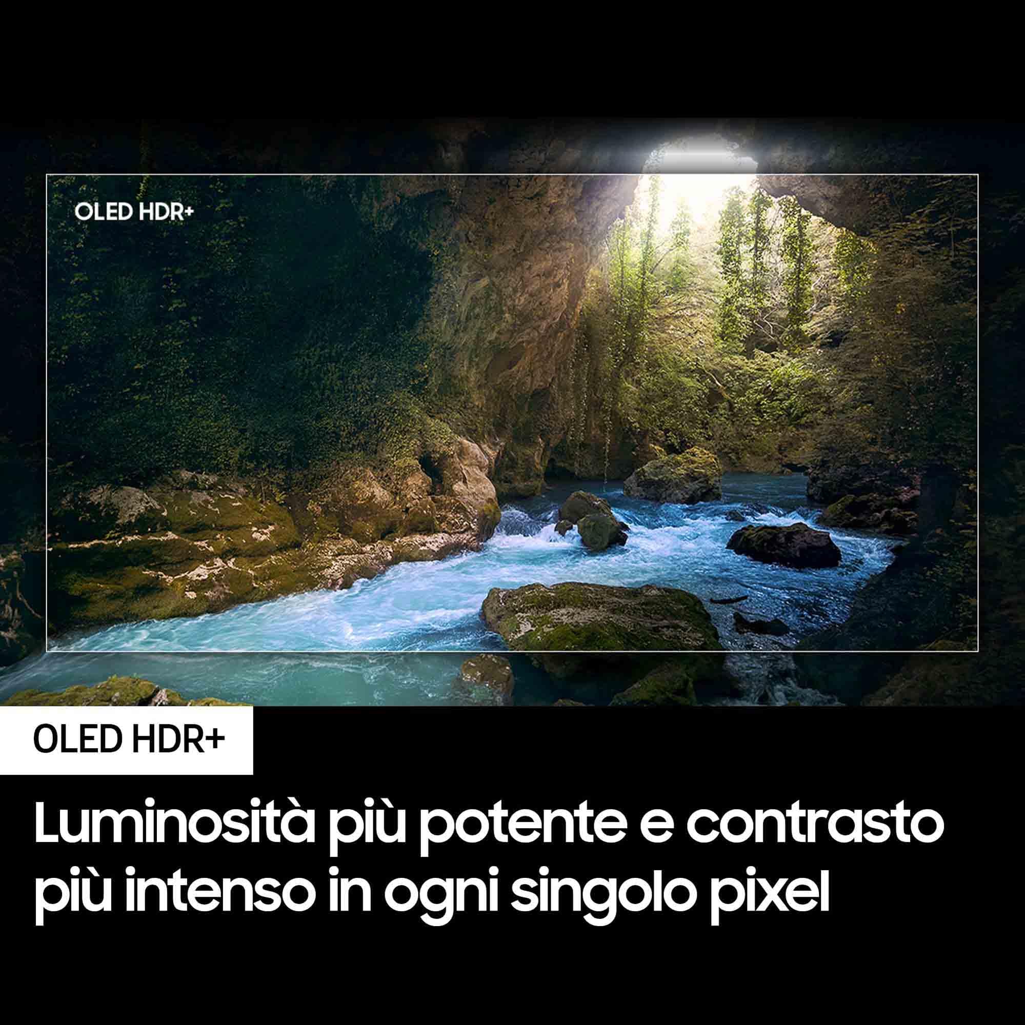 Samsung TV QE55S94DAEXZT OLED 4K, Smart TV 55" Processore NQ4 AI GEN2, Infinity One, DVBT-2, Q-Symphony & Dolby Atmos, compatibile con Bixby, Alexa e Google Assistant, Carbon Silver 2024