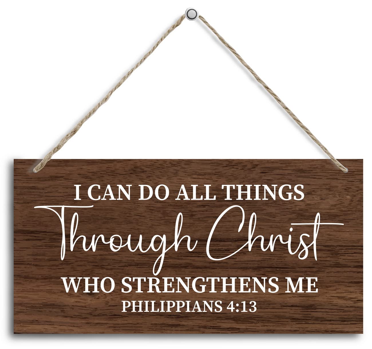 I Can Do All Things Through Christ Wooden Decor Sign, Philippians 4:13 Decor Signs, Hanging Printed Wooden Plaque Decor, Rustic Family Signs for Home Decor, Christian Gift 12x 6inch-image-15