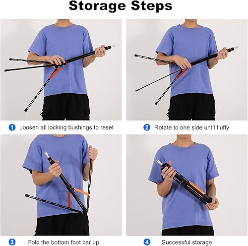 Miniatura 8 de Soporte de luz de viaje portátil de 86.6 pulgadas7.2 ft de aleación de aluminio resistente, peso ligero, trípode con bolsa de transporte para