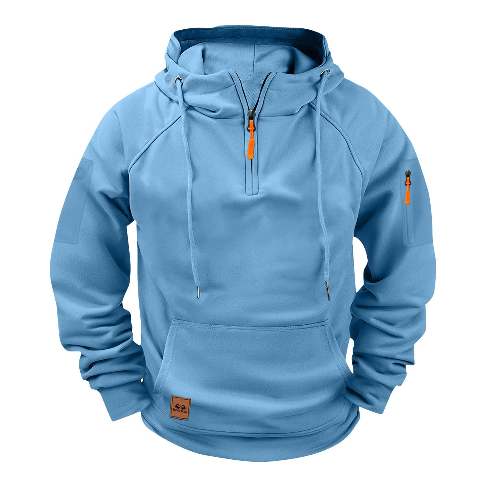 HAOLEI Sudaderas Hombres con Capucha Media Cremallera Sweatshirt Sudadera Manga Larga Otoño Invierno Hoodie Beisbol Divertidas Streetwear Jersey con Bolsillo Holgados Casual Chándales