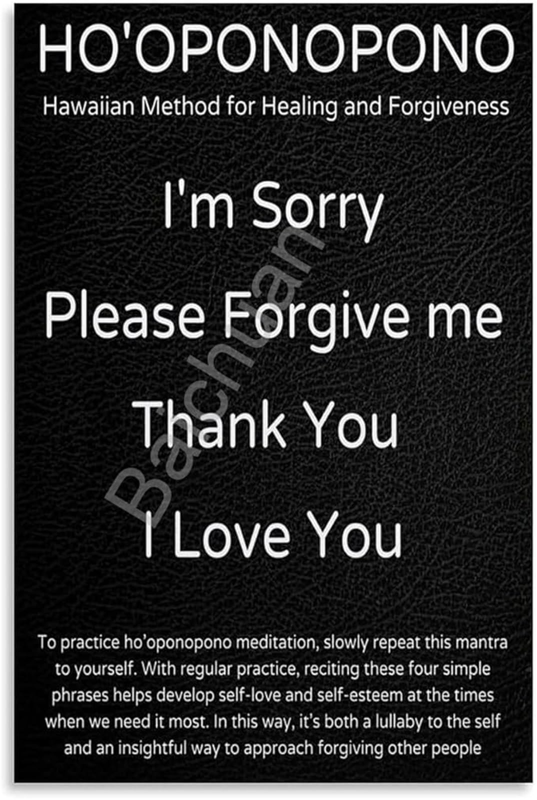 KCDFDVJFBM Inner Peace and Letting Go Poster Canvas Wall-Art Forgiveness Mantra for Bedroom Living Room Decor