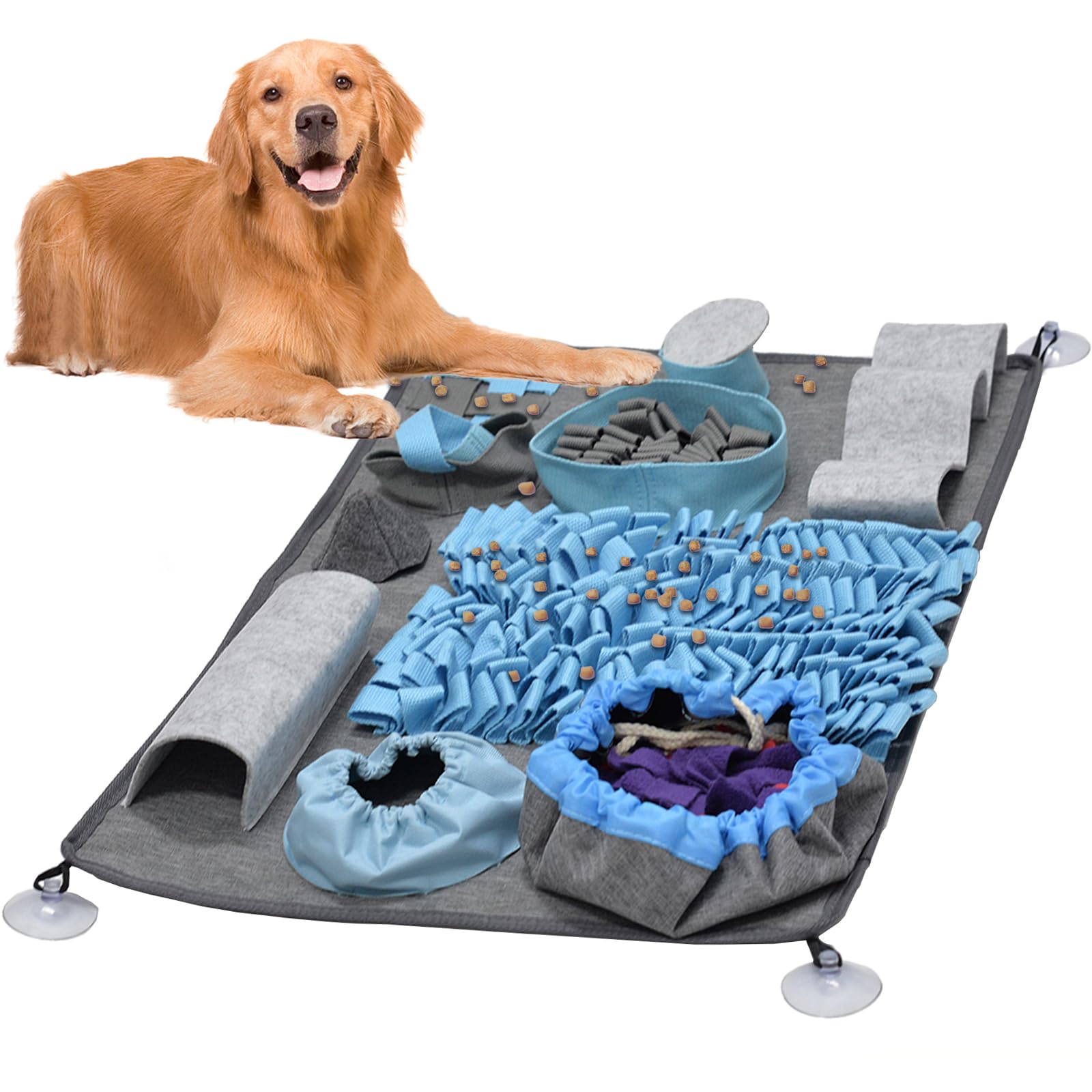 FINEW Alfombra para olfatear para perros, juguete interactivo para perros pequeños y grandes, antideslizante, juguete de inteligencia, alfombrilla de alimentación promueve la búsqueda de comida, manta