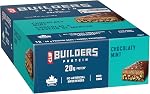 CLIF BUILDERS Protein Bars, Chocolate Mint Flavour, 20g of Protein, Prepared in Canada, Gluten Free, No Artificial Sweeteners, 68 g (Pack of 12), Prepared in Canada