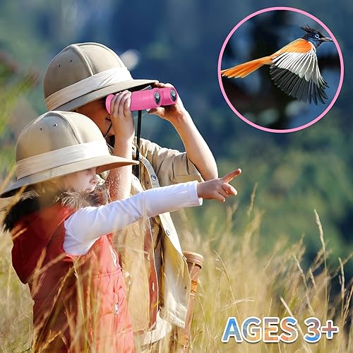 Miniatura 5 de Prismáticos para niños, prismáticos de alta resolución de 8 x 21 para niños de 3 a 12, 8 a 12 años, binoculares de juguete de regalo para