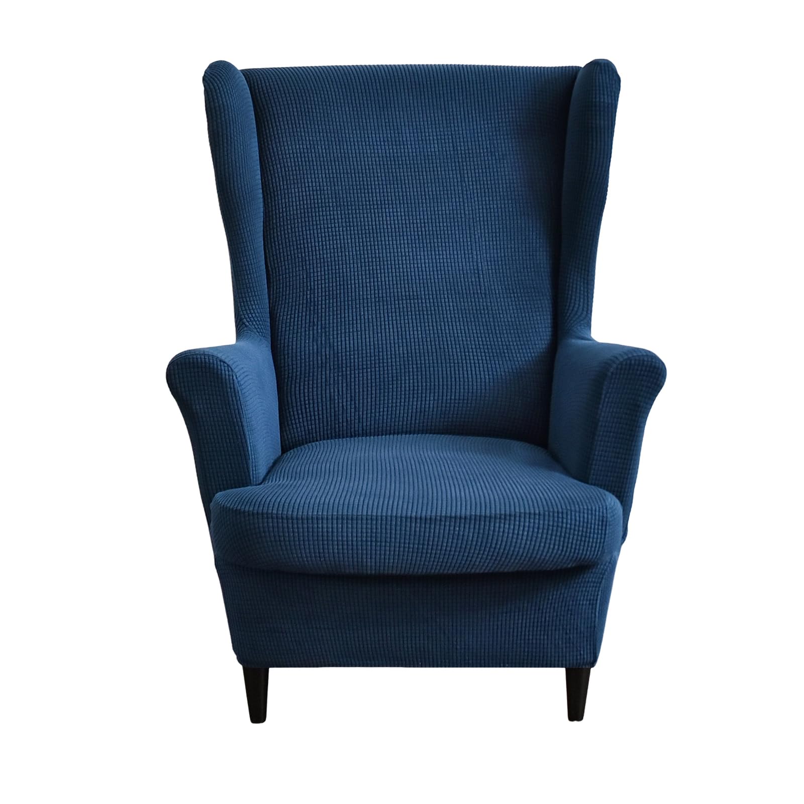 CRFATOP Jacquard Wing Chair Slipcovers 2 Piece Stretch Wingback Chair Cover Spandex Wing Back Armchair Covers Furniture Protector with Side Pocket for