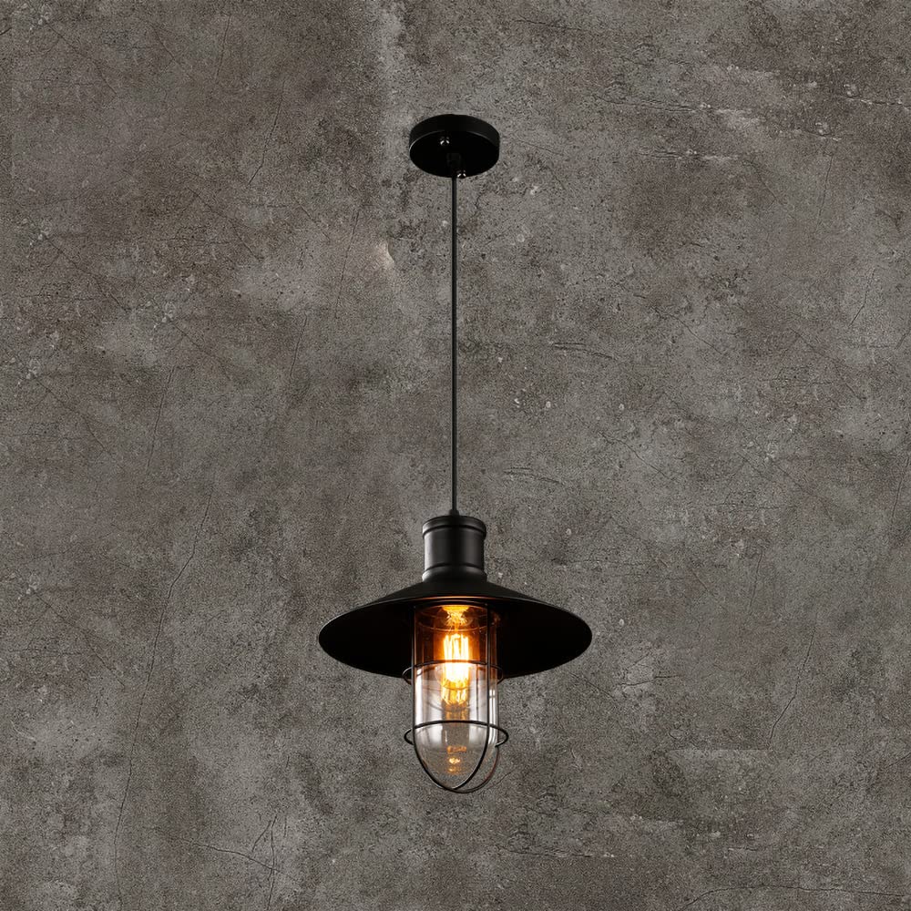 Lustre de style industriel rétro à cadre en fer pour un éclairage ciblé de comptoir