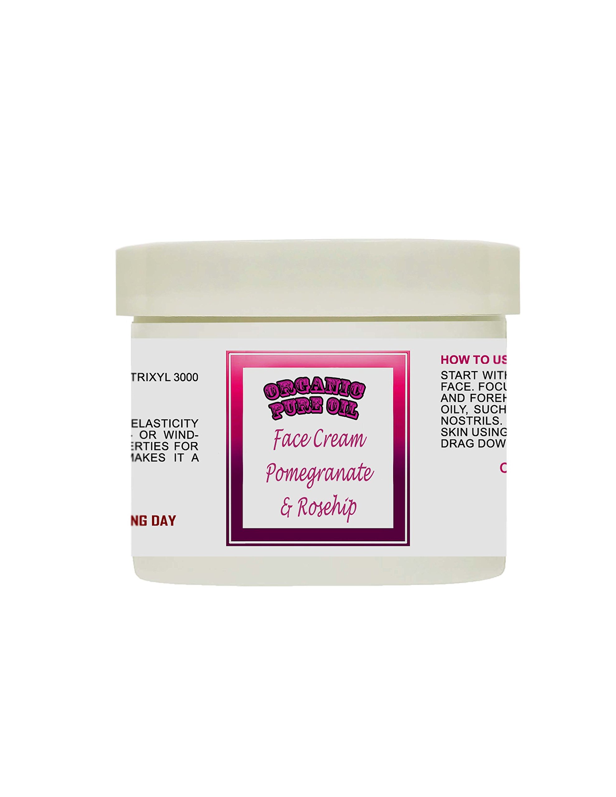 organic pure oil Face Cream with Pomegranate and Rosehip oil Retinol Matrixyl 3000 Collagen and Amino Acids 4 oz Face Antioxidants Skin Rejuvenating