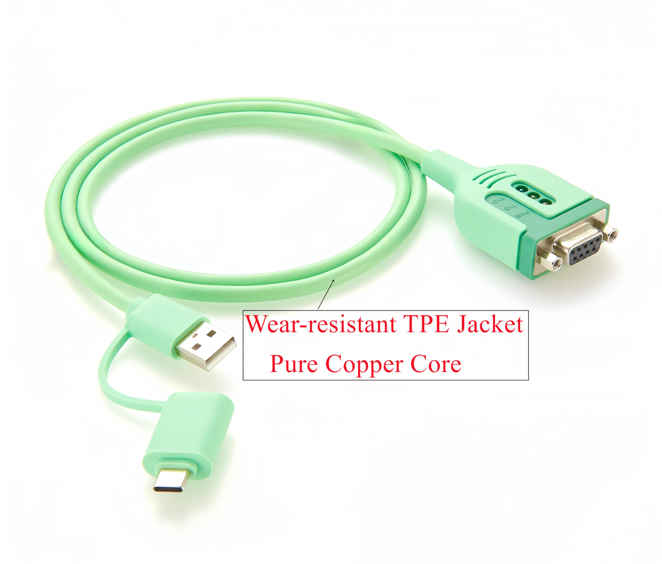 Câble adaptateur série USB-C vers RS232 USB 2.0 vers RS232 DB9 femelle avec puce FT232RNL pour Windows 11 10 8 7 Mac Linux