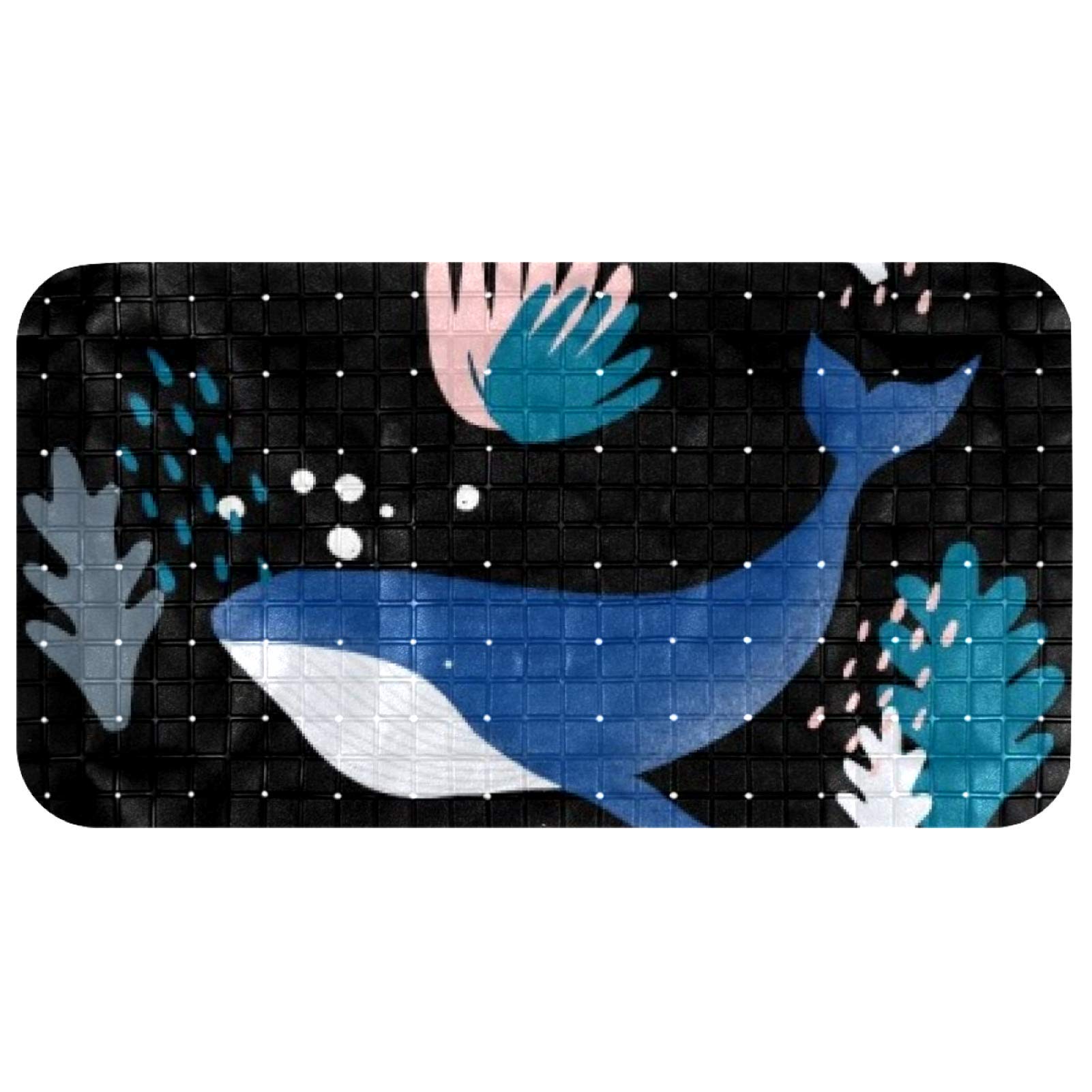 Tapis de bain antidérapant Bennigiry 27 x 37 cm à ventouses puissantes pour douche et carrelage