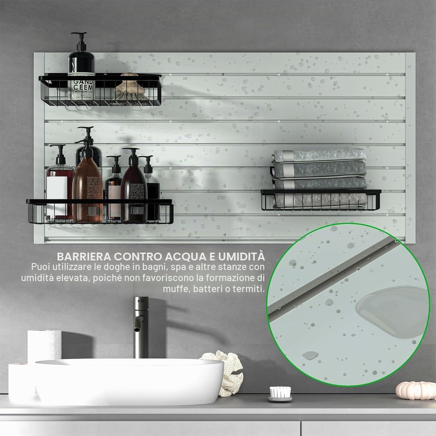Jolitac Pannello dogato da parete per negozio garage e espositore mensola organizer da parete 122 x 61 cm