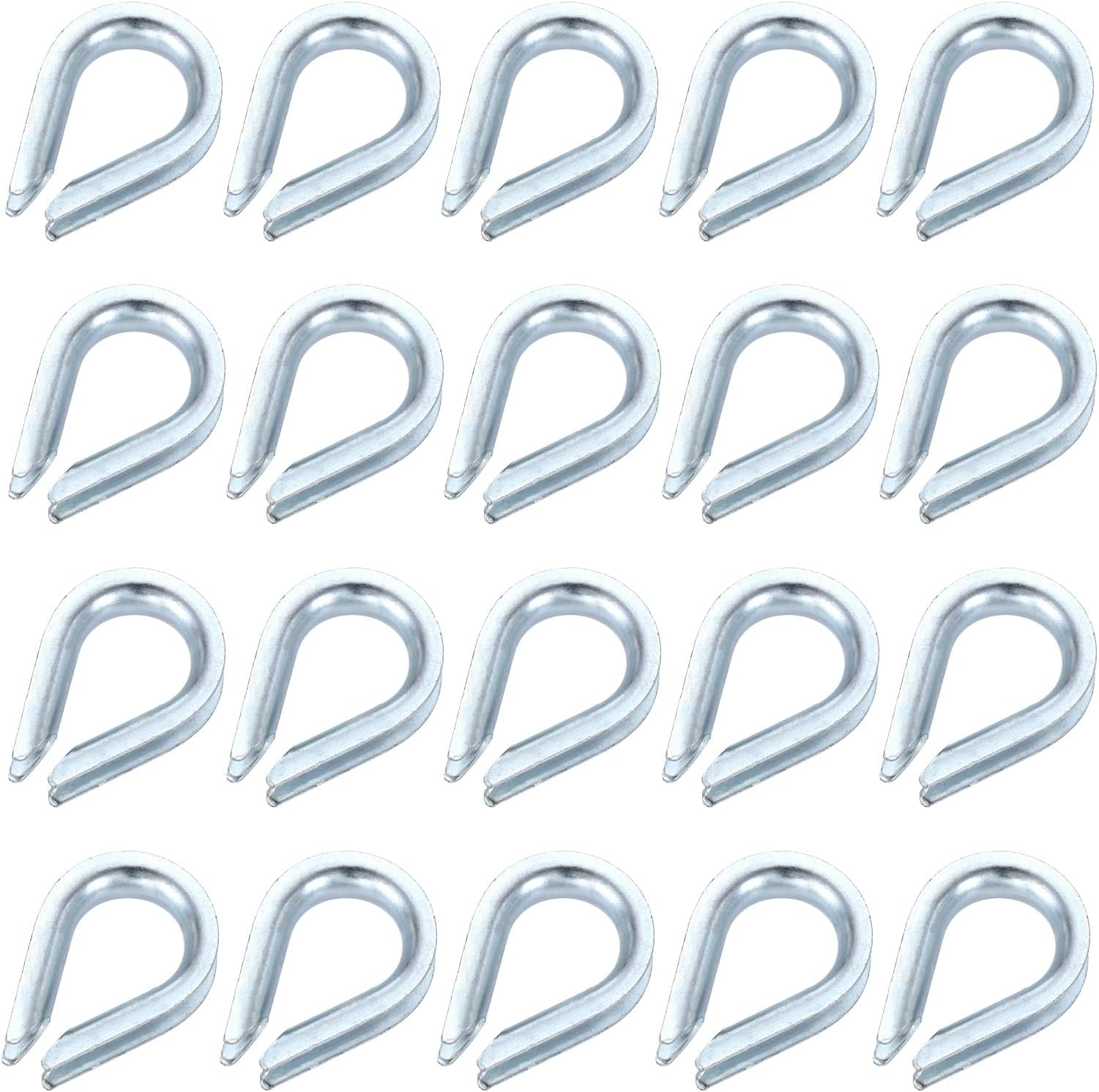 sourcing map 24Pcs Wire Rope Thimble, 3/16" M5 Carbon Steel Thimble for 3/16" Diameter Wire Rope, Marine Rigging, Boat, Fishing, Construction, Industrial Applications