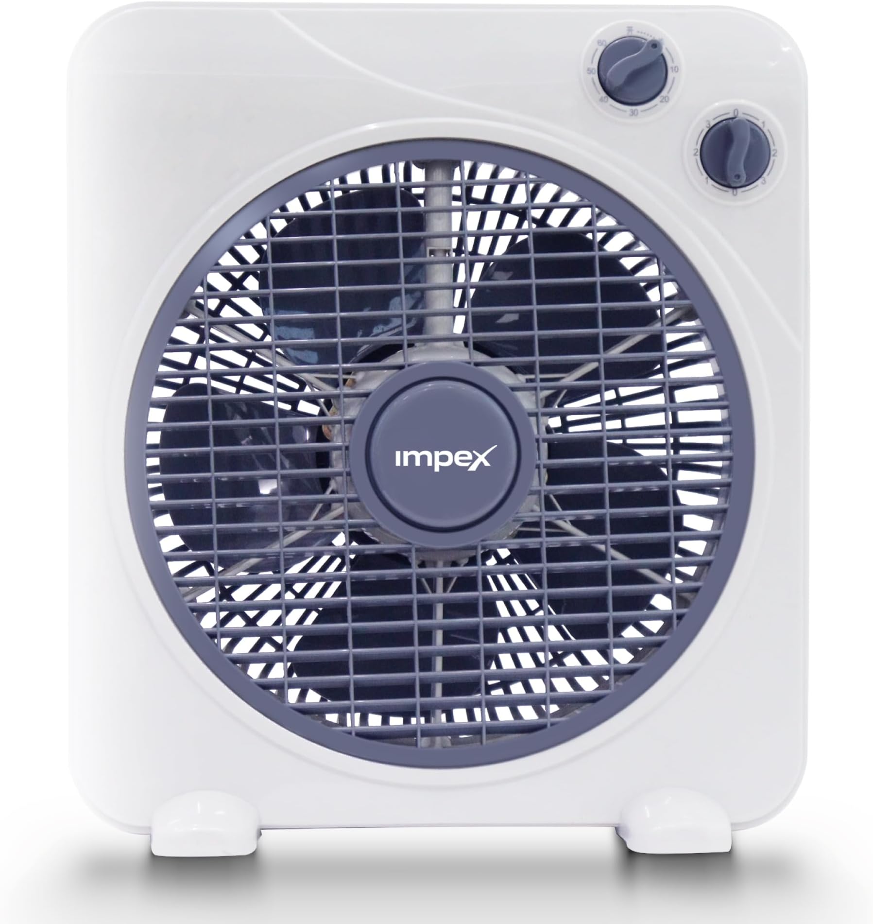 Box Fan With 3 Speed Modes, 60-Minute Timer, Copper Motor, Strong Safety Grill Guard, AC 220-240V, Strong Safety Grill Guard for Childs Protection (10 Inch Box Fan)