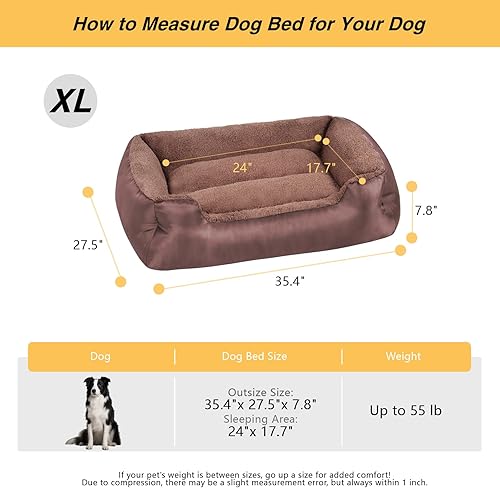 Miniatura 2 de Cama XL para perro, cama rectangular suave y calmante para mascotas, sofá grande lavable para perro, cálida y cómoda, parte inferior antideslizante,