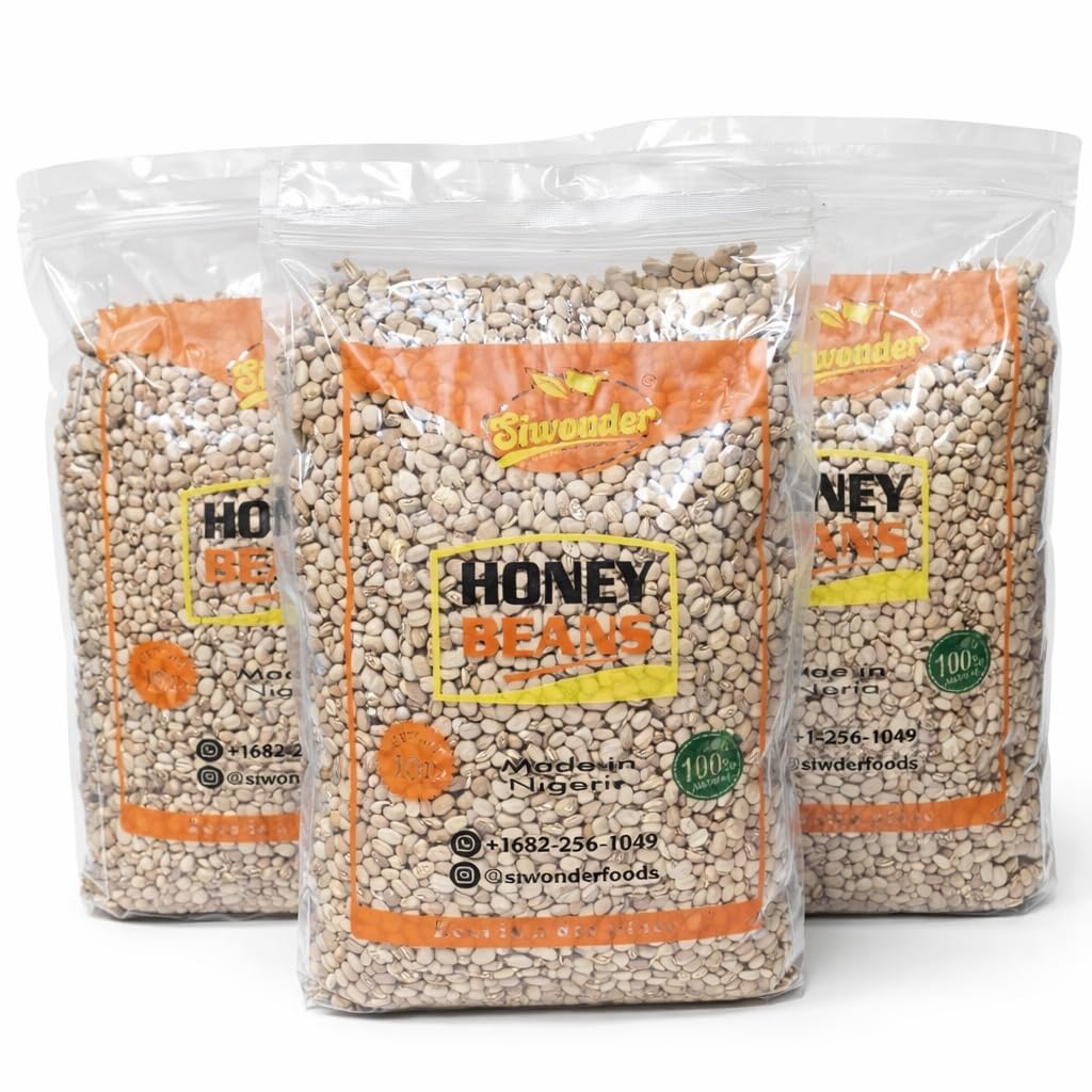 Honey Beans (Ewa Oloyin) by Siwonder Foods in 10lbs. /160oz..; Offers a quality, easy-to-cook West African honey beans, perfect for authentic dishes like Akara, Moi-Moi, and Gbegiri. (160 oz)