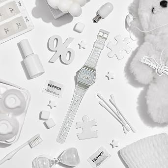 Casio Quartz Watch with Resin Strap, Clear, 20 Model: F-91WS-7CF