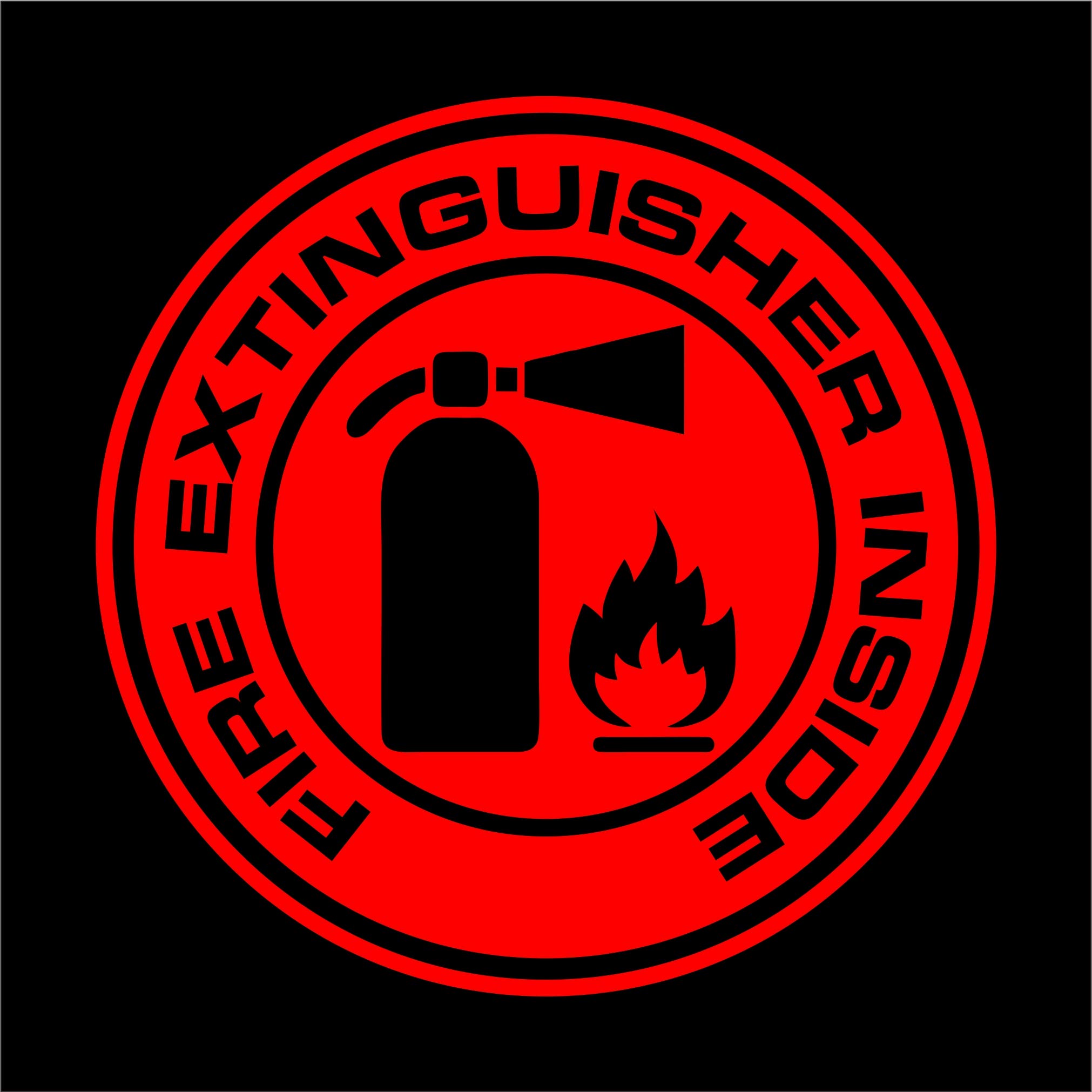 Fire Extinguisher Inside Decal Sticker Car, Truck, Window - Multiple Sizes and Colors - Die Cut No Background (Red, 4")