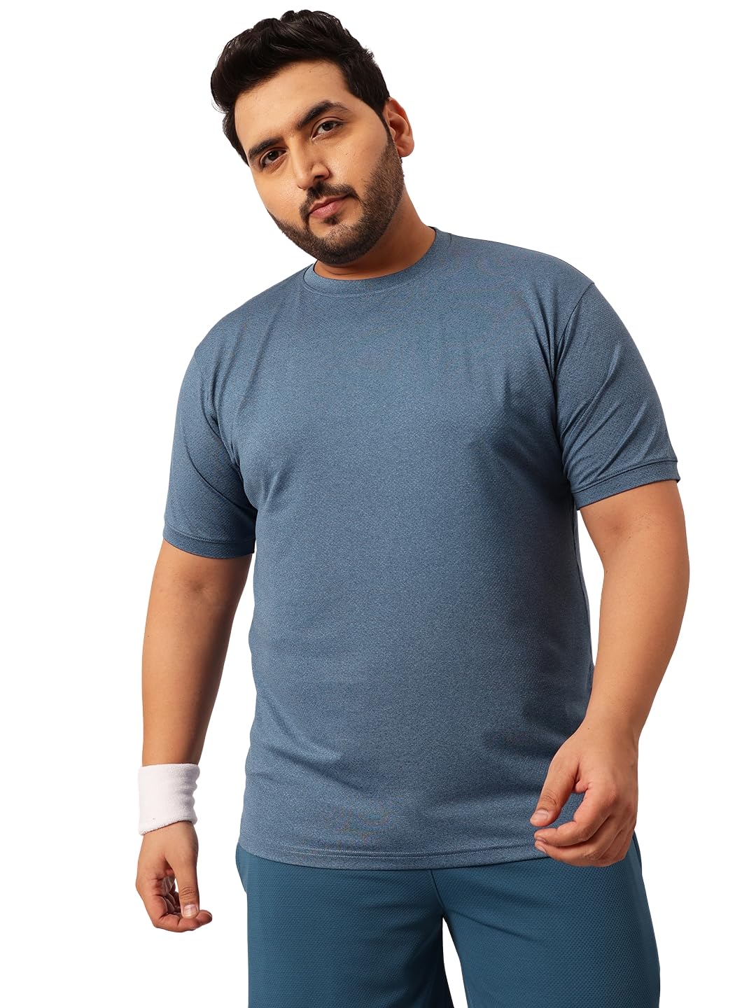 Men Plus Size Solid Sport T-Shirt Rapid Dry Gym Tee Big Tall 3XL 9XL-picture-50