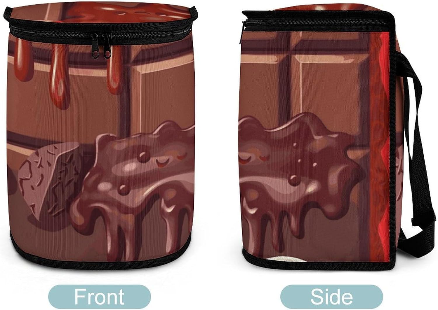 Hanging Car Trash Bag Protable Trash Can Cartoon Chocolate Waterproof Garbage Bin for Car