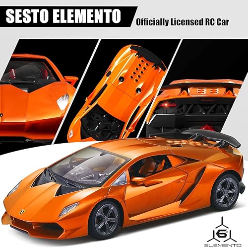 Miniatura 2 de Guokai Auto a control remoto, escala 124, auto de juguete deportivo de carreras a control remoto, compatible con Lamborghini Sesto Elemento modelo