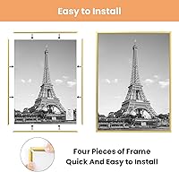 Vista 33 de upsimples - Marco de 12 x 16 pulgadas, color blanco, paquete de 3 marcos de fotos, marco de póster para montaje en pared horizontal o vertical, a