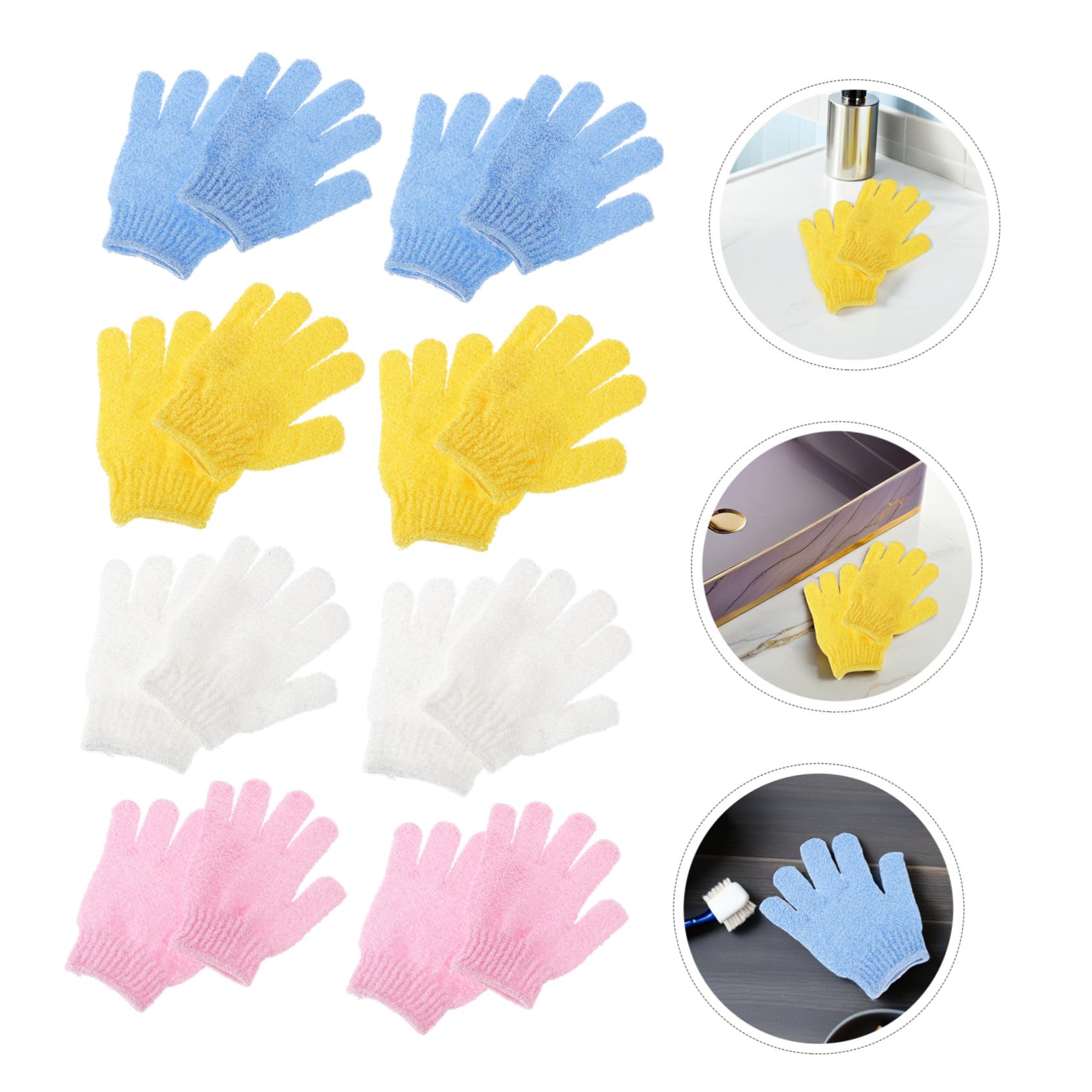 Cabilock 16 Pares Guantes Exfoliantes para Baño Spa y Ducha para Uso Diario Casa o Viajes Guantes de Baño para Hombre y Mujer de Ducha