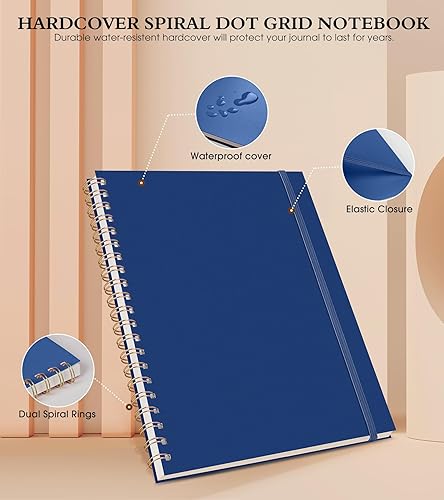 Vista 17 de Cuaderno de papel cuadriculado, cuaderno en espiral de 8.5 x 11 pulgadas, cuadernos de cuadrícula grande A4 para mujeres y hombres, papel gráfico