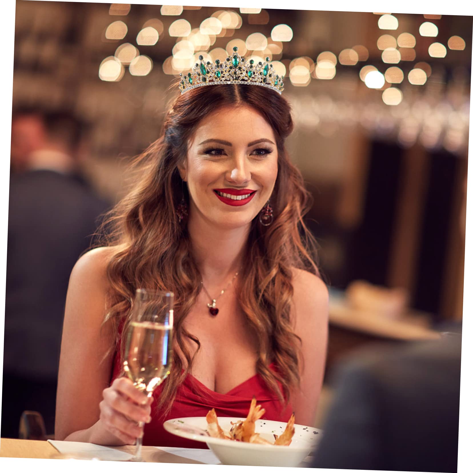 Amazon.co.jp: Gogogmee クラウン ブライダルヘアアクセサリー ピン