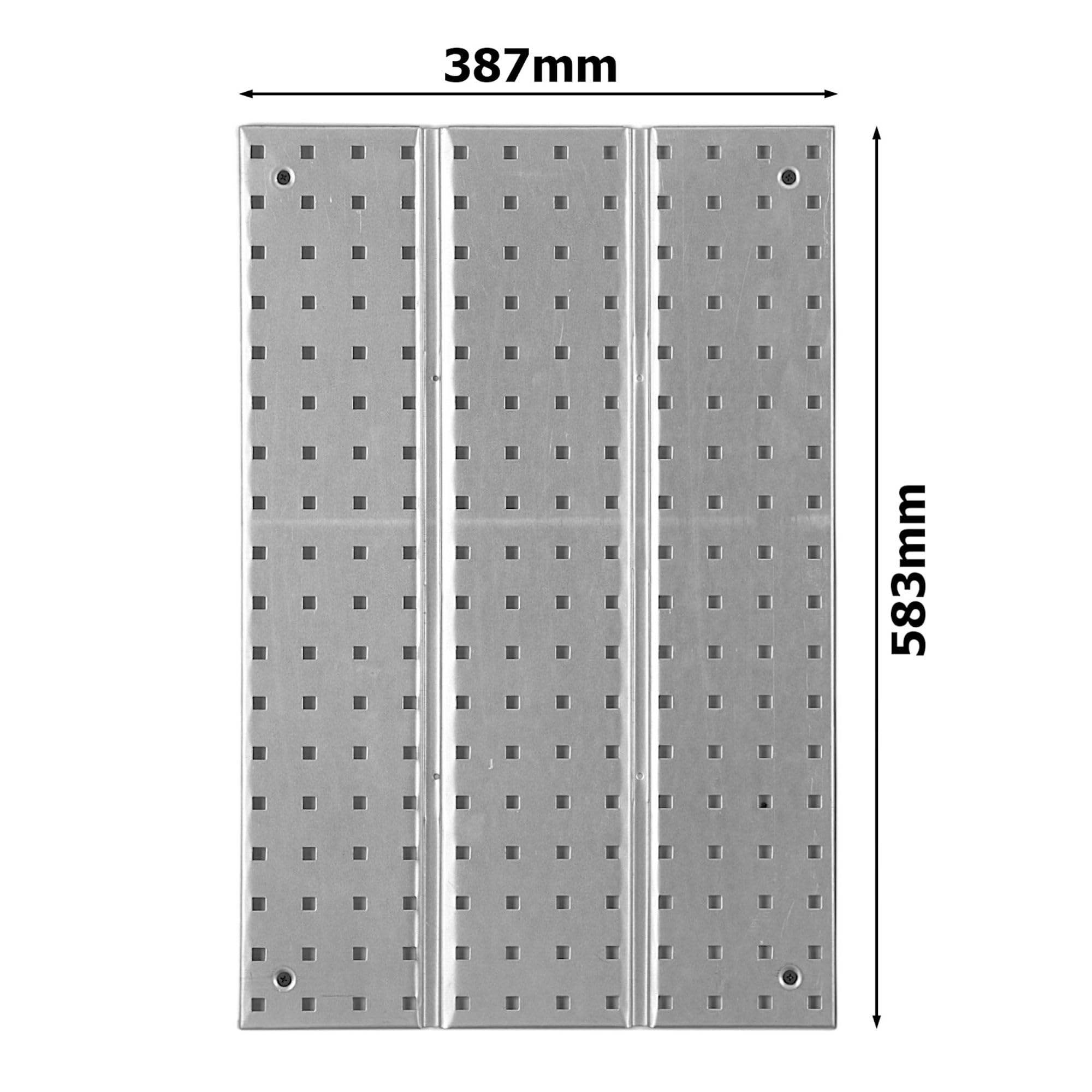 Werkzeugwand Metall 39x59cm Lagersystem mit Werkzeughaltern Werkzeughaken Lochbrett Werkstatt Garage Steckbrett Elektrowerkzeuge Lochwand Starke Steckregal Hängeregal Wandhalterung montagefertig