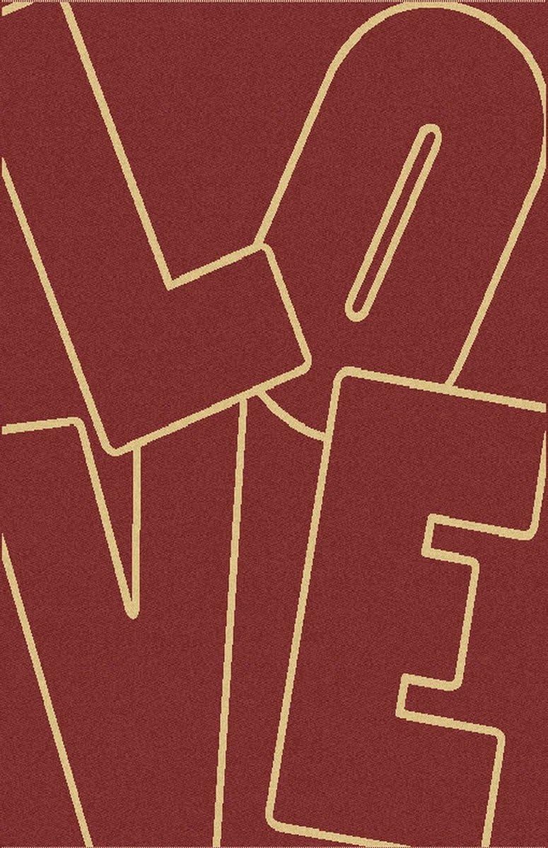 Dynamic Rugs Trend Red Contemporary Love Print 6'7" x 9'6