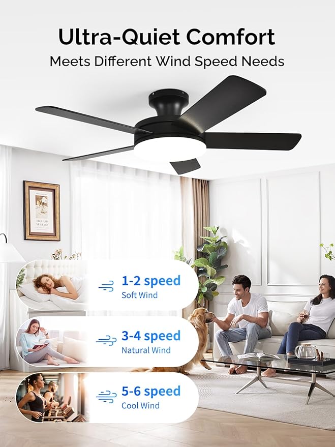 Ventilador de Techo 45 Pulgadas con Luz y Control Remoto/APP miniatura 7