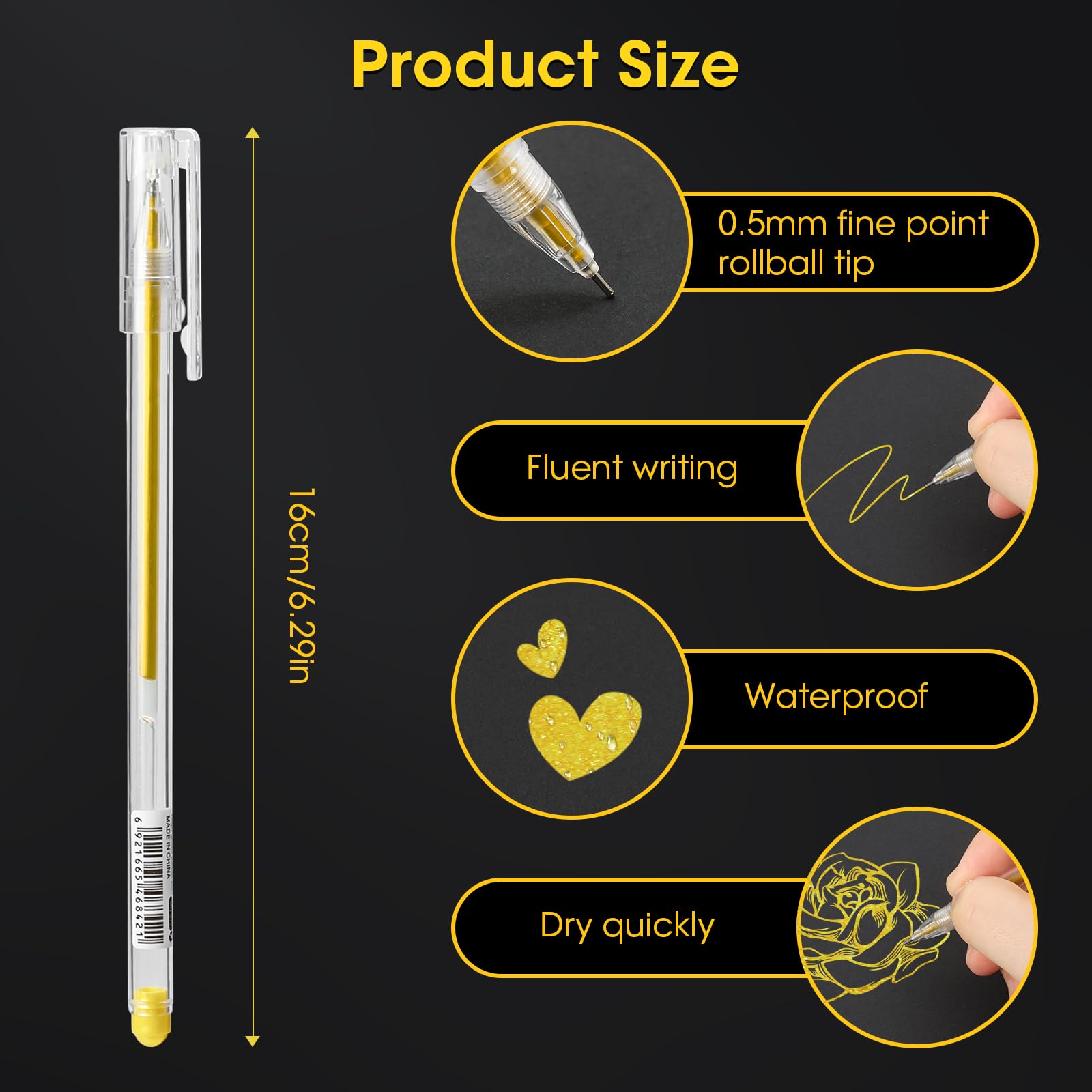 BOLÍGRAFOS DE GEL BLANCO SAKURA SET DE 3